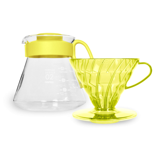 V60 Dripper & Server set 02 geel