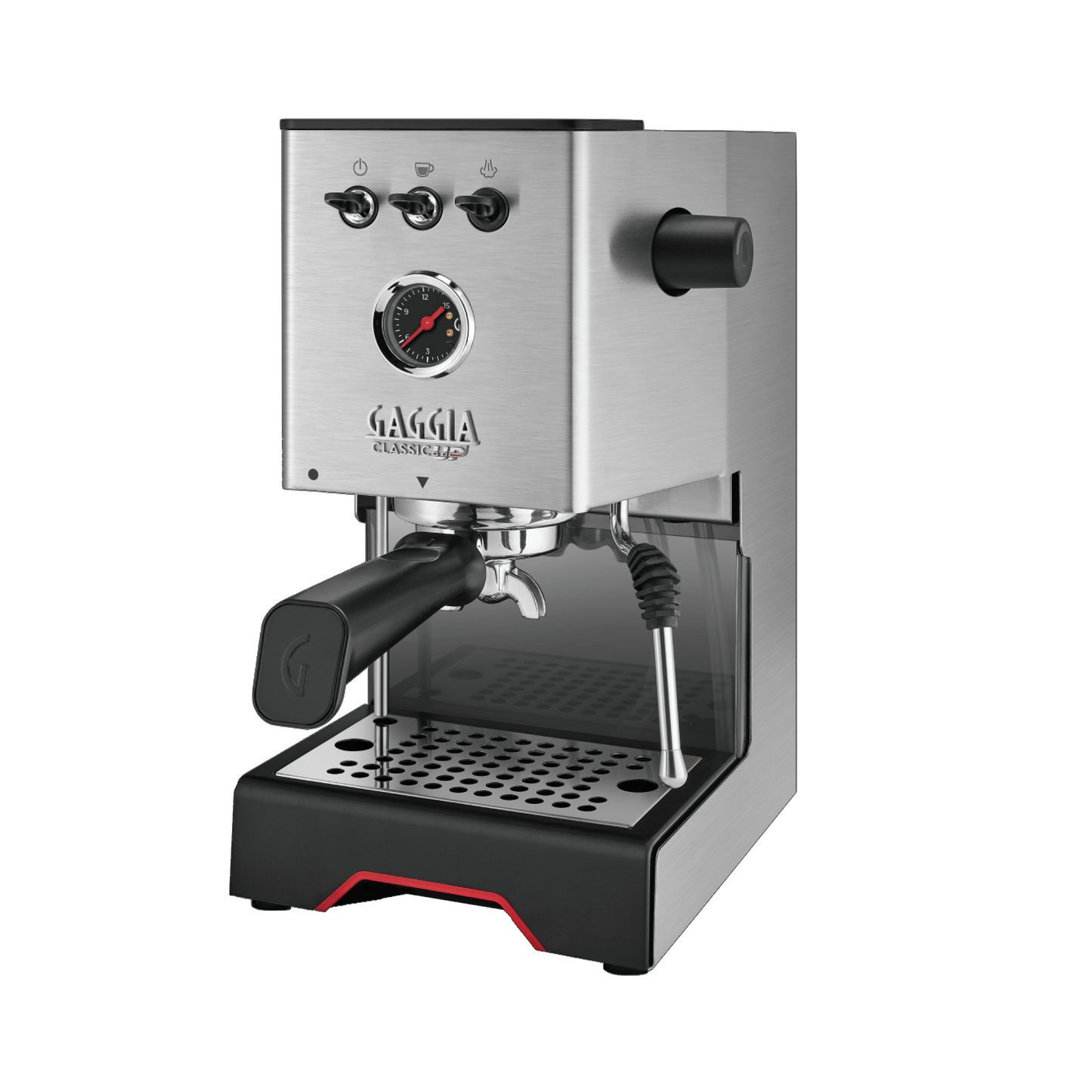 Gaggia Classic Up zilver schuin aanzicht