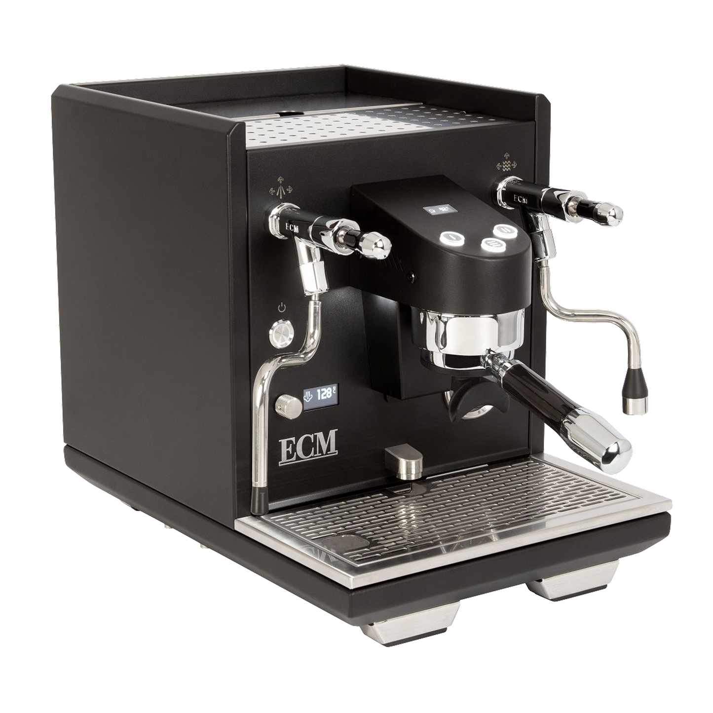 ECM Synchronika II OLED espressomachine schuin aanzicht