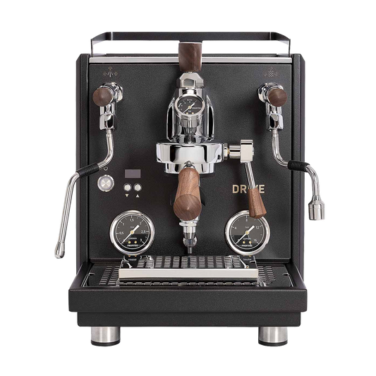 Profitec Drive Espresso Machine Black with Walnut Front view